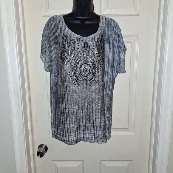 Dressbarn sequin blouse size large - Picture 1 of 5